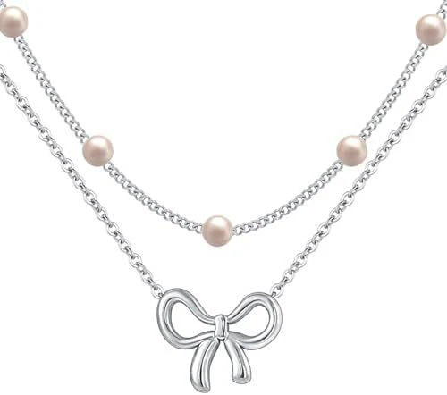 Pearl Bow Necklace