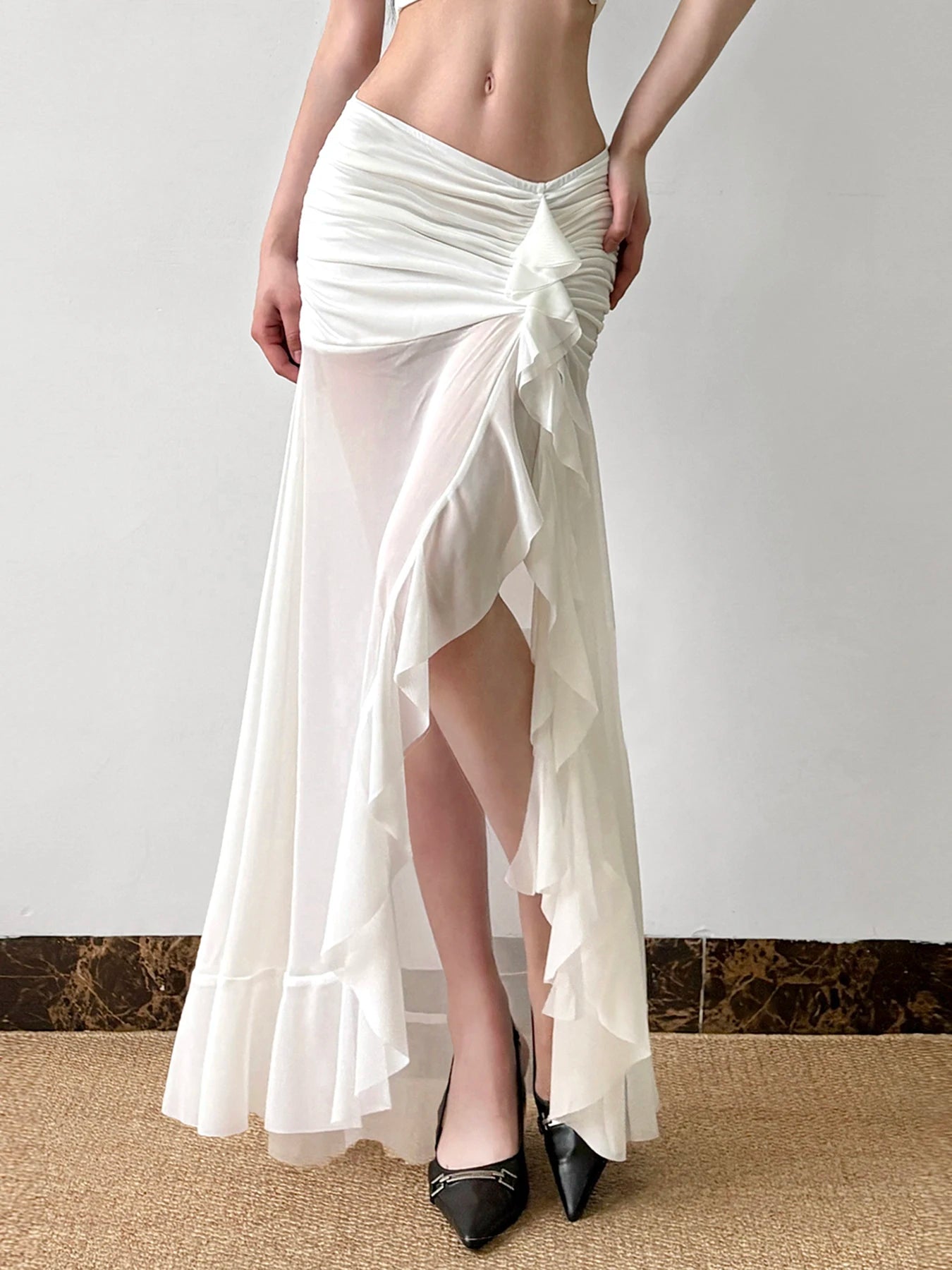 Mesh Long Skirts