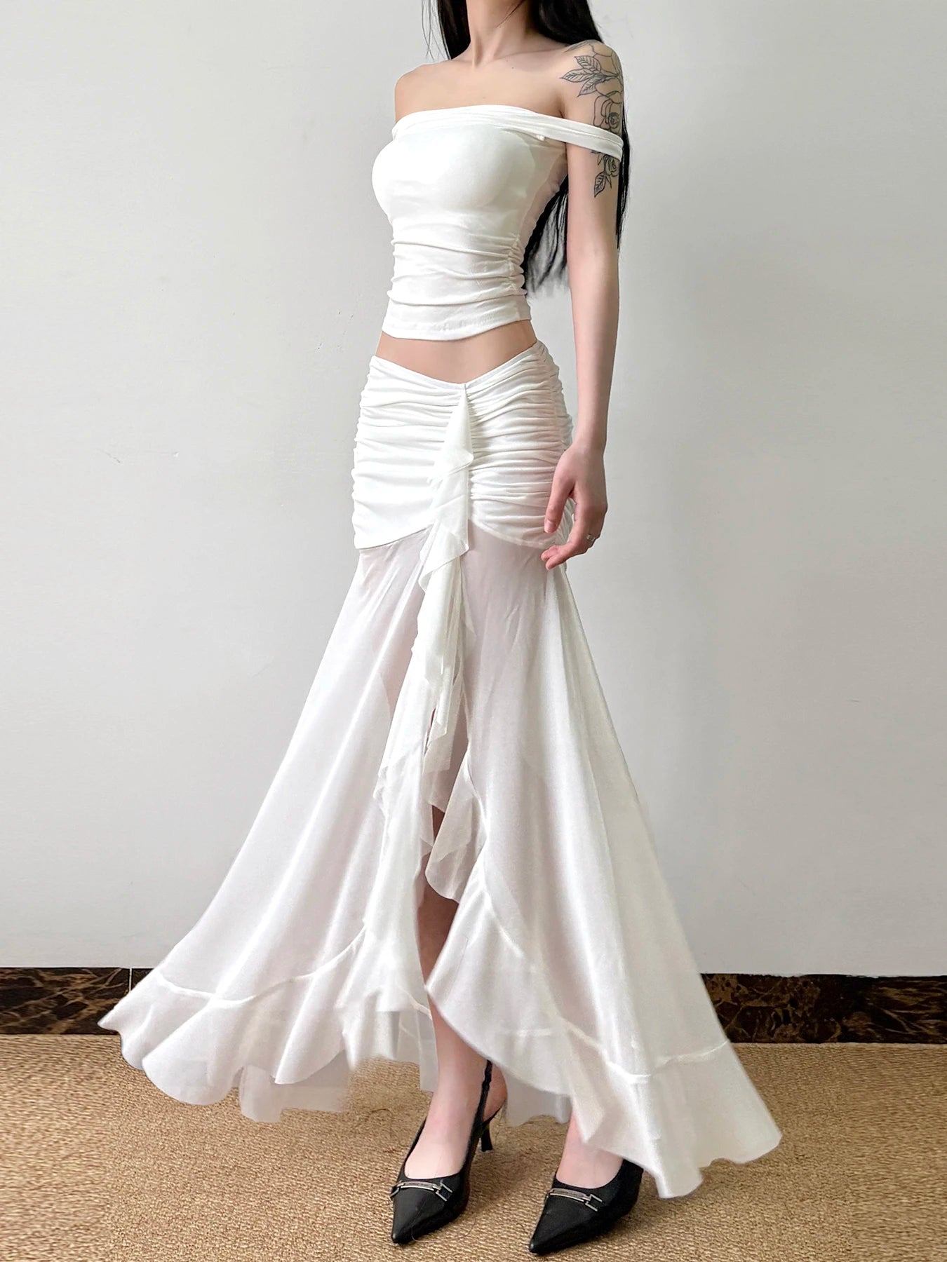 Mesh Long Skirts