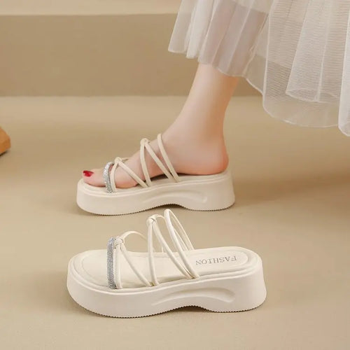 2025 Casual Home Women's Flip-flops, Fashionable And Trendy, Versatile Flat Shoes, Comfortable Summer Sho