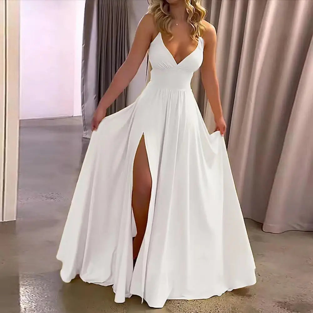 Off Shoulder Low-cut Backless  Dress