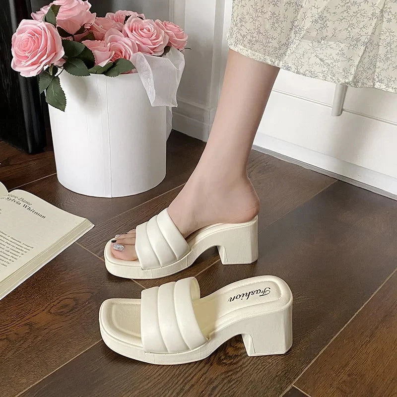 high heel slippers