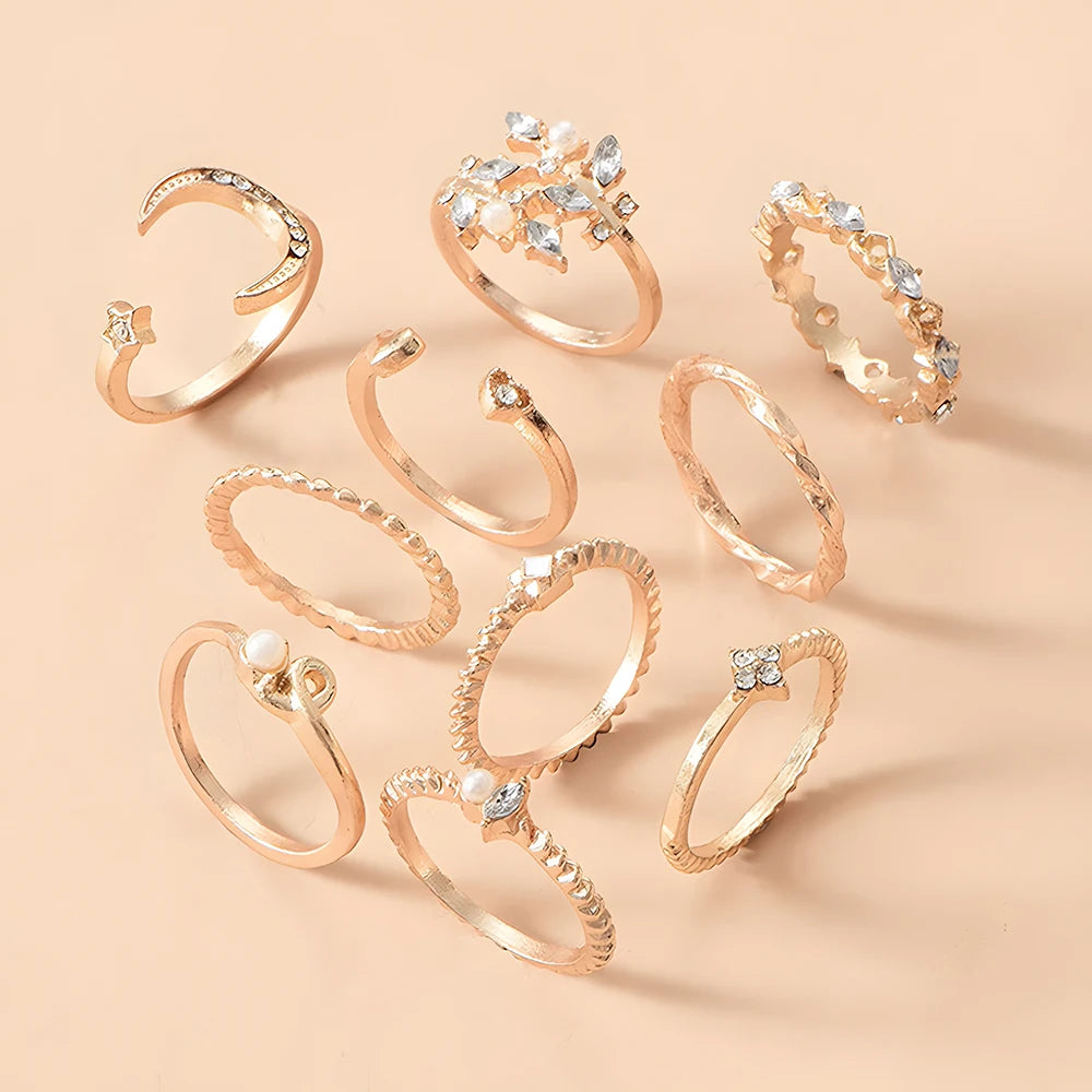 10Pcs gold color Rings
