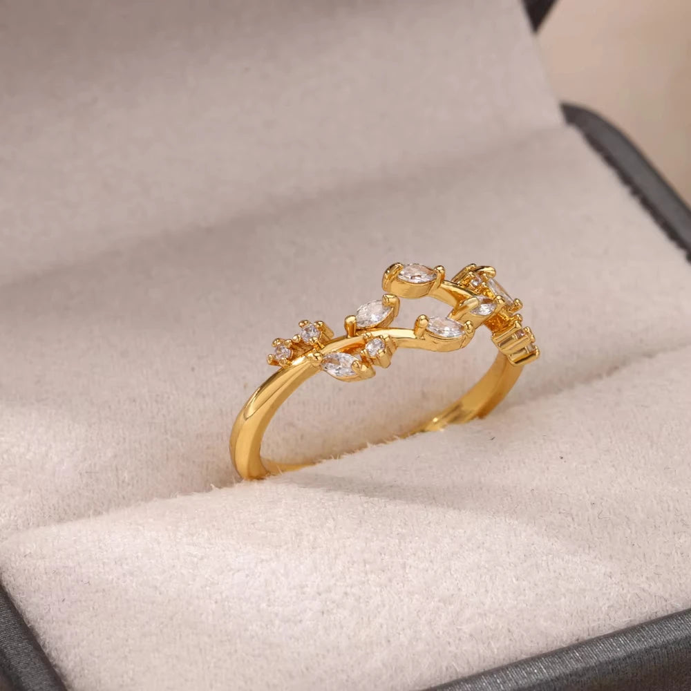 Luxury Zircon Geometric Rings