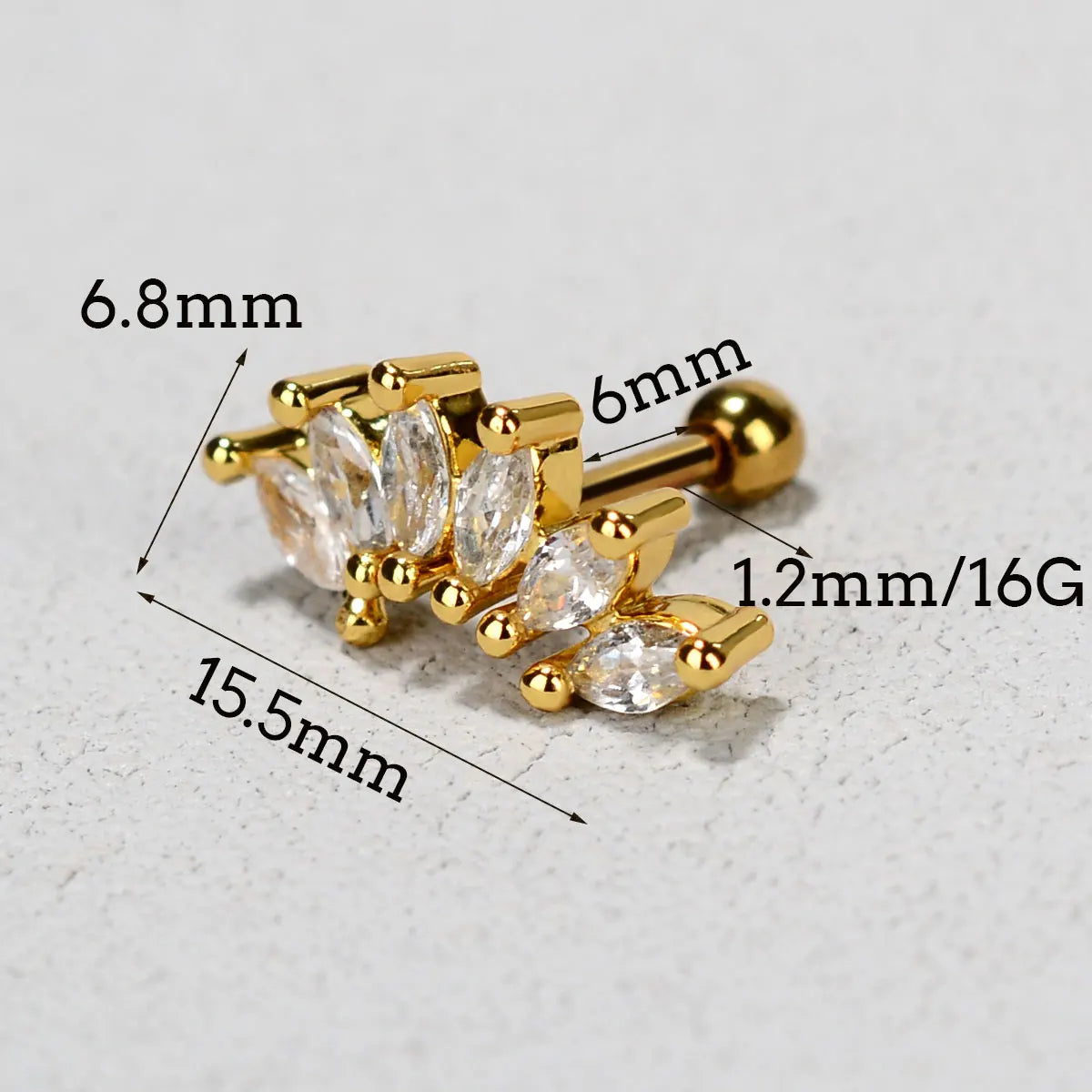 Mini Crystal Stainless Steel studs