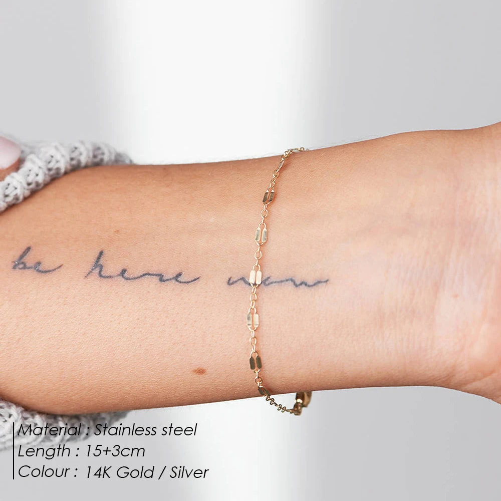 Adjustable Bracelet Stainless Steel Gold Plated