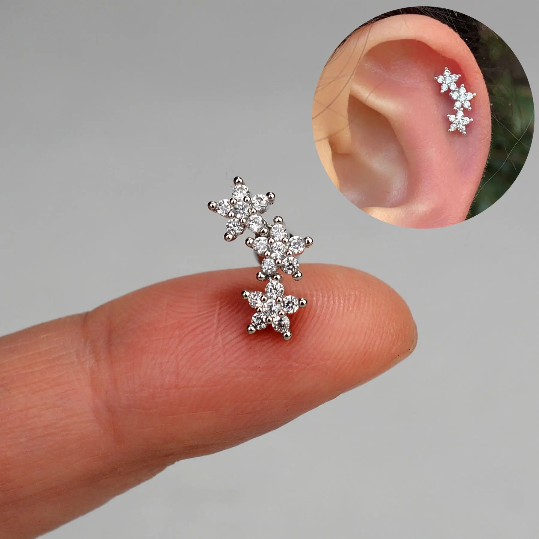 Mini Crystal Stainless Steel studs