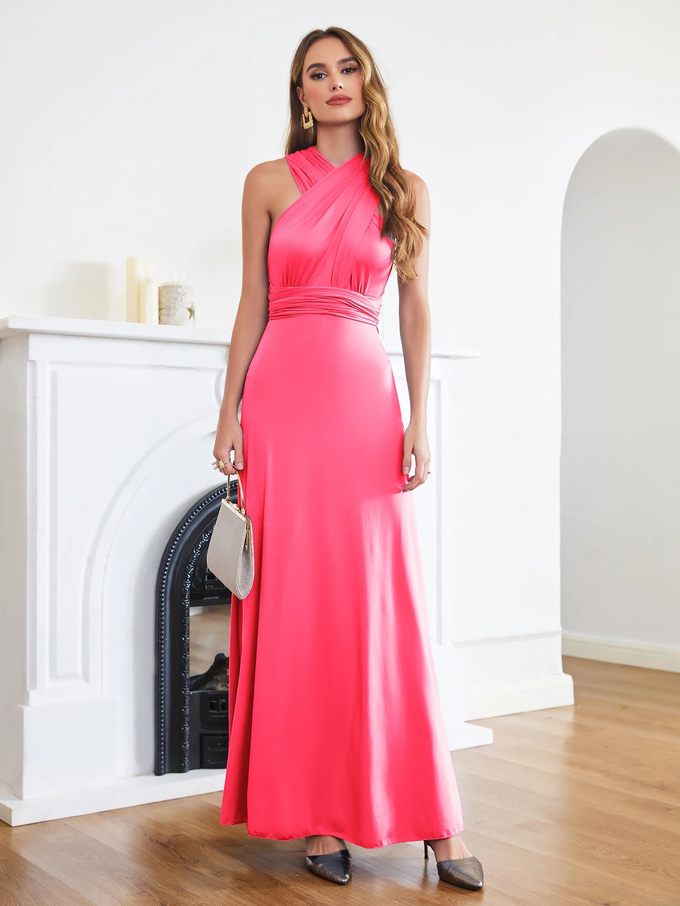 Lace-Up Backless Long Dress