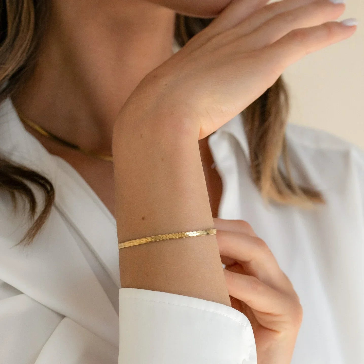 Stainless Steel Classic Snake Gold Color bracelet