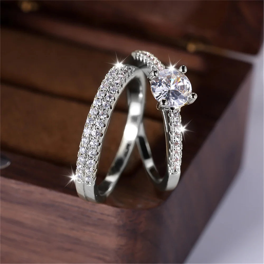 Small Round Zircon Stone Rings