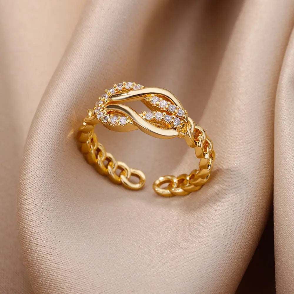 Luxury Zircon Geometric Rings