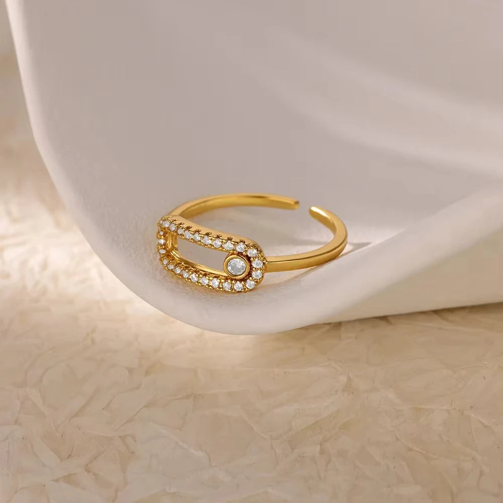Luxury Zircon Geometric Rings