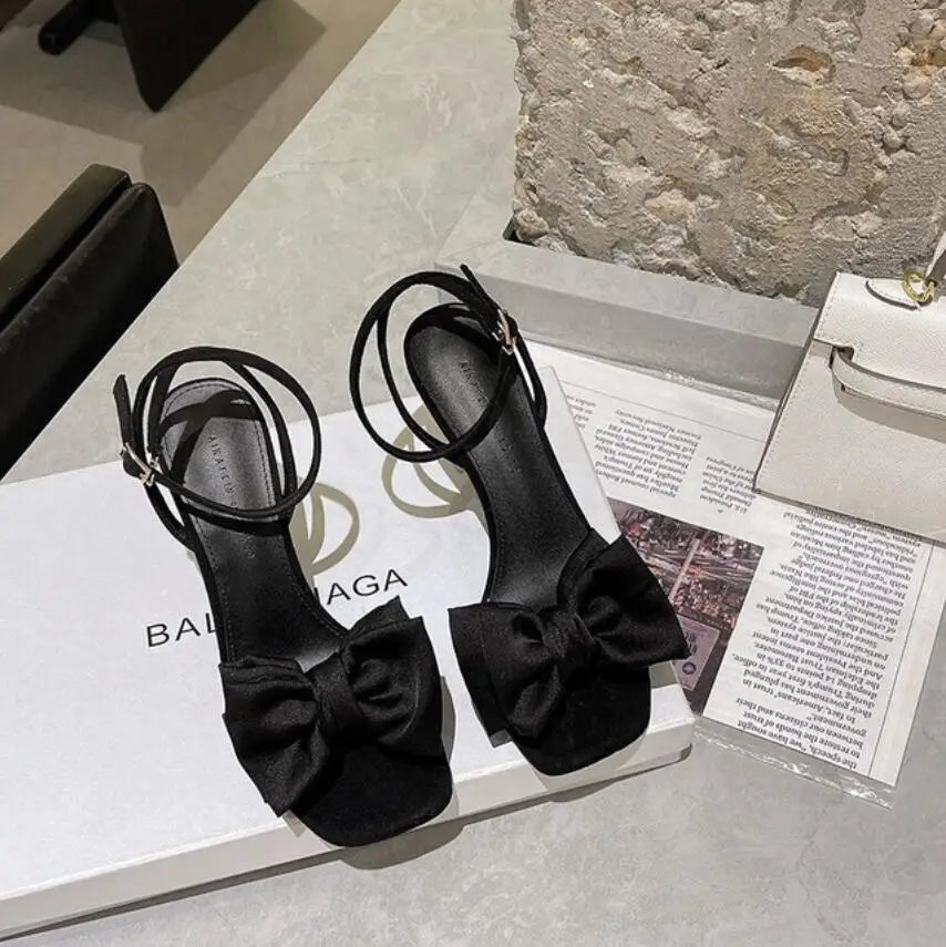 Summer Pumps Silk Bow Decorated heels