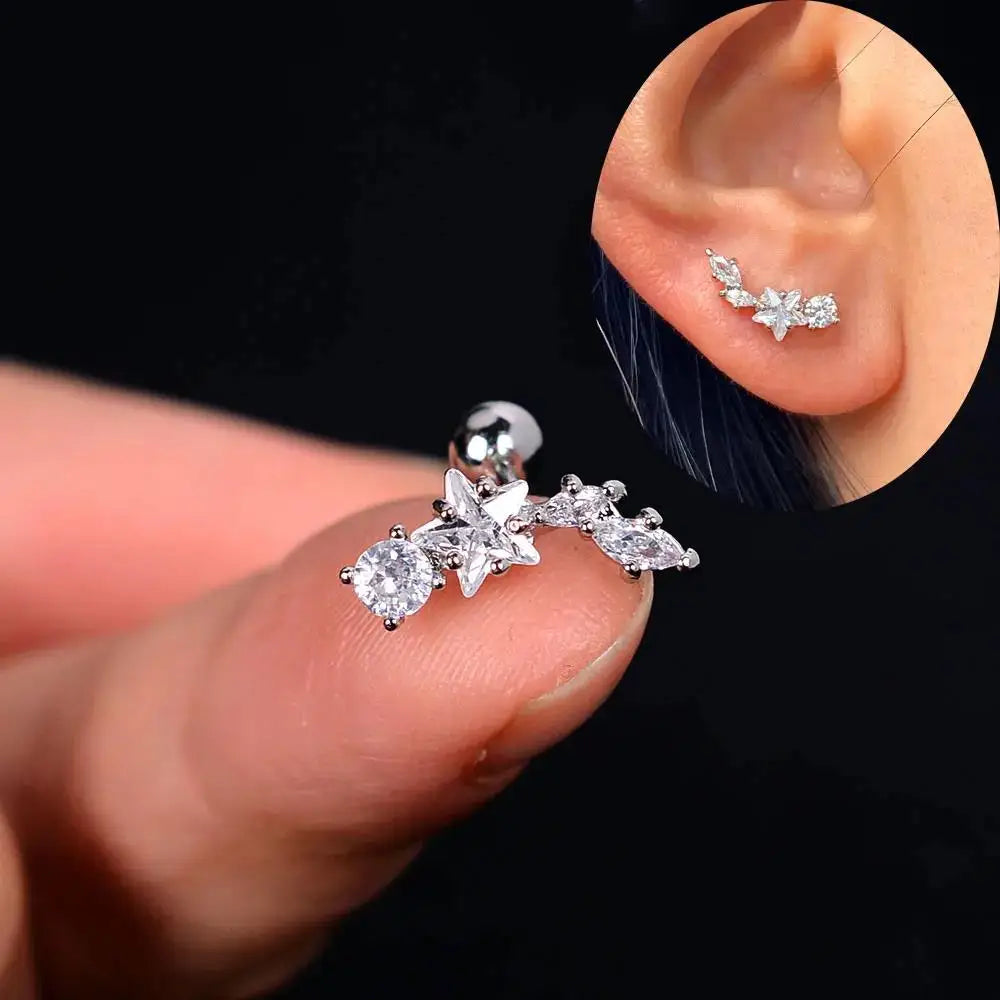 Mini Crystal Stainless Steel studs