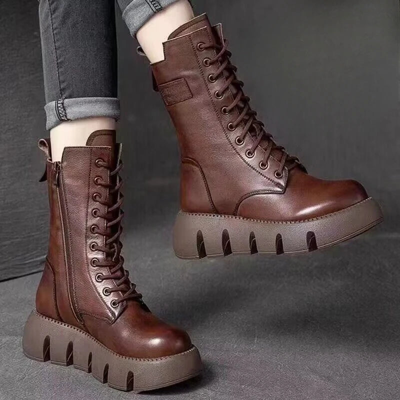 Winter Leather Women Boots