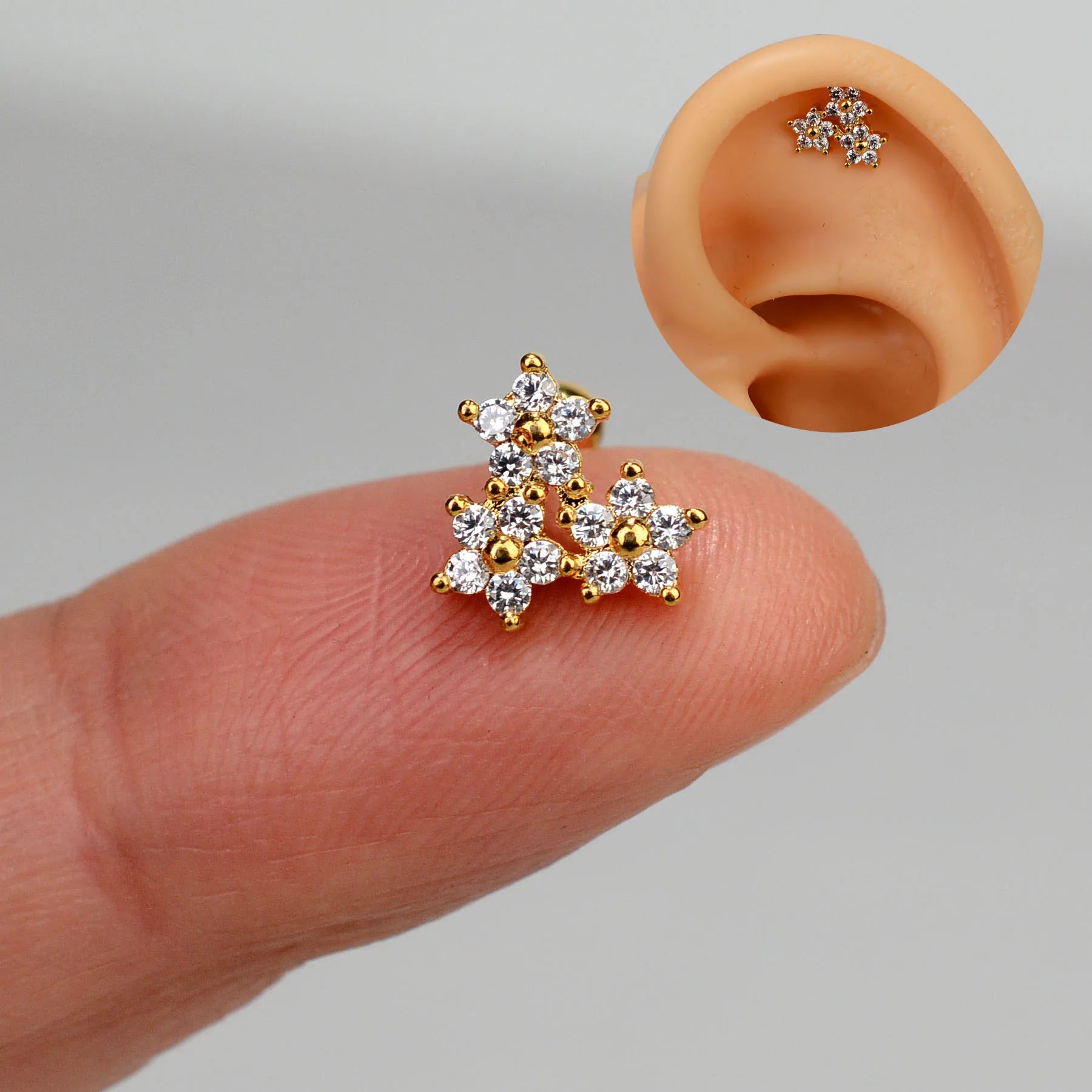 Mini Crystal Stainless Steel studs