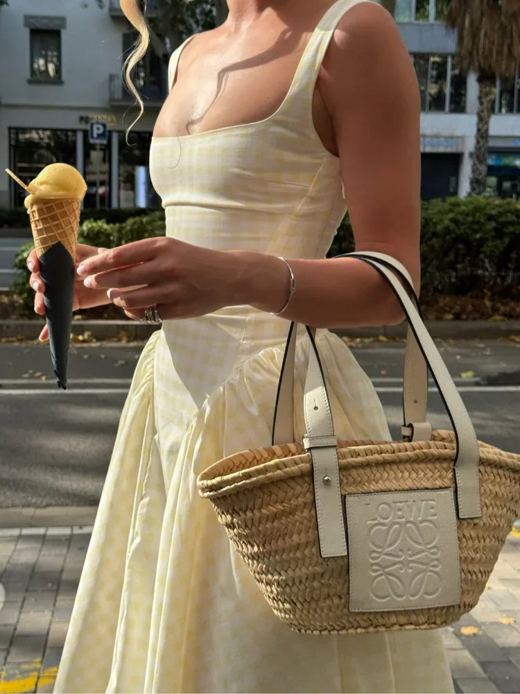 Plaid Print Pleated High Waist dress