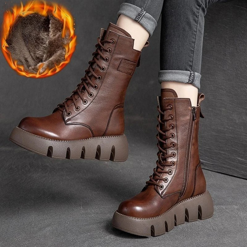 Winter Leather Women Boots