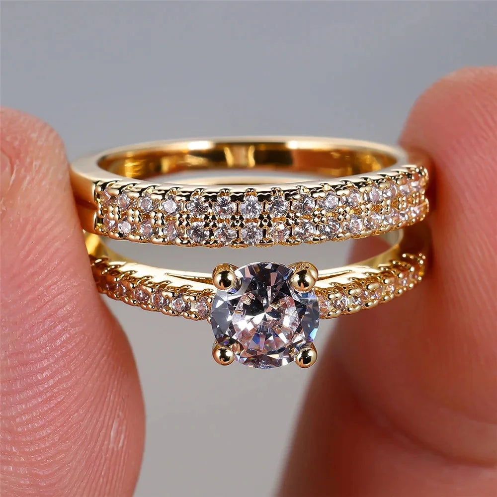 Small Round Zircon Stone Rings
