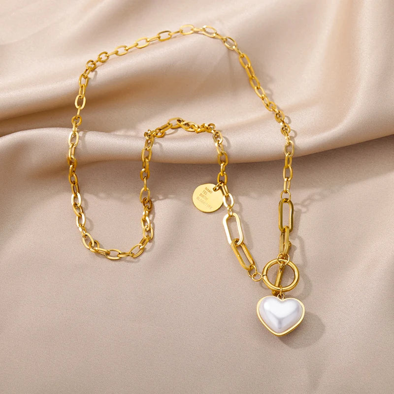 Stainless Steel Multilayer Heart Necklace