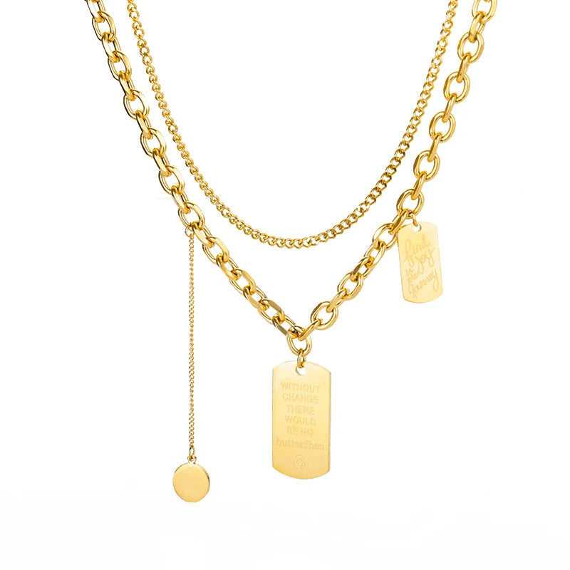 Stainless Steel Multilayer Heart Necklace