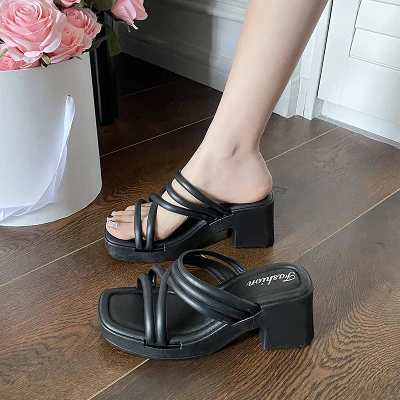 high heel slippers