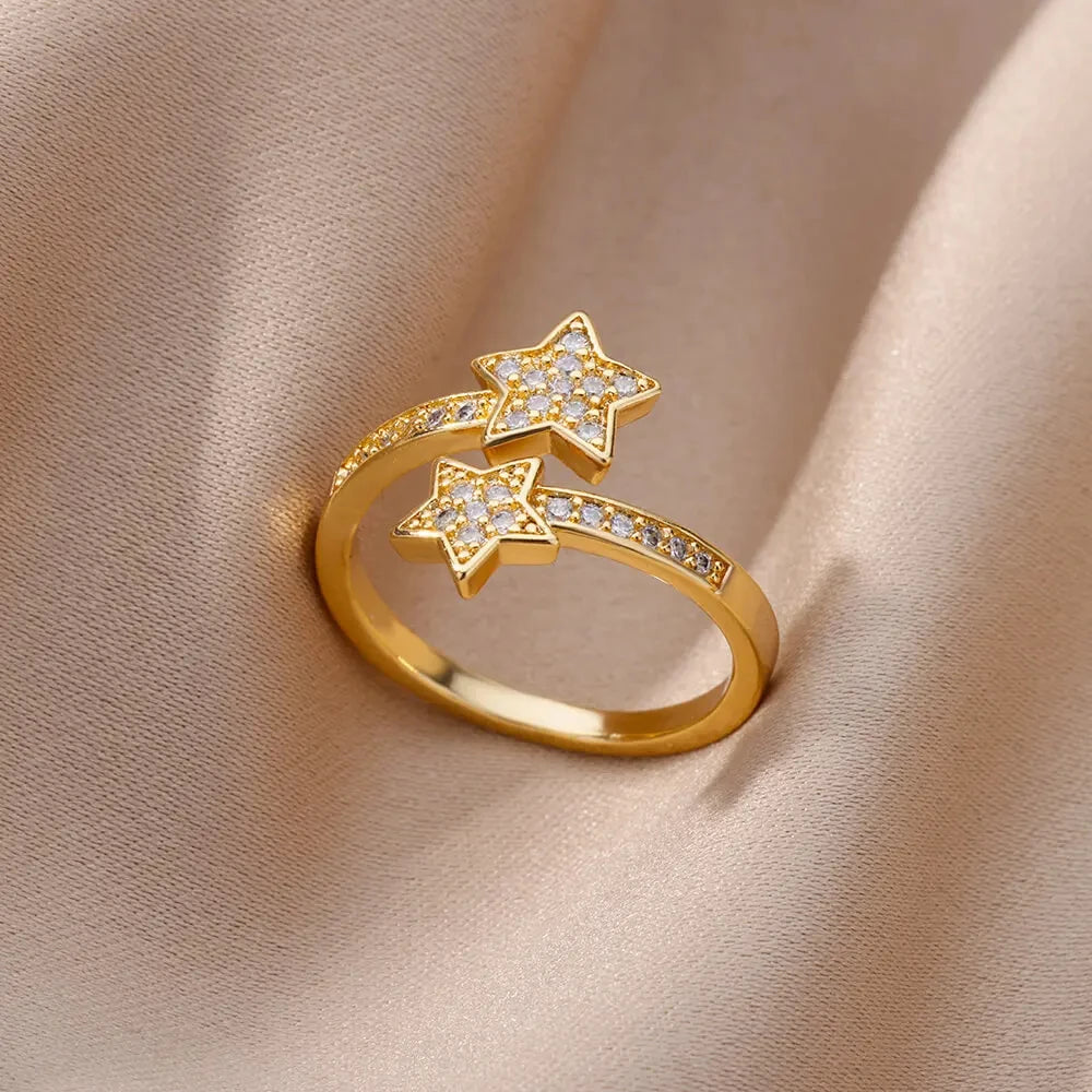 Luxury Zircon Geometric Rings