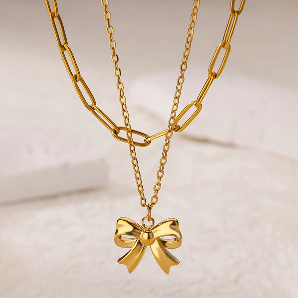 Stainless Steel Multilayer Heart Necklace