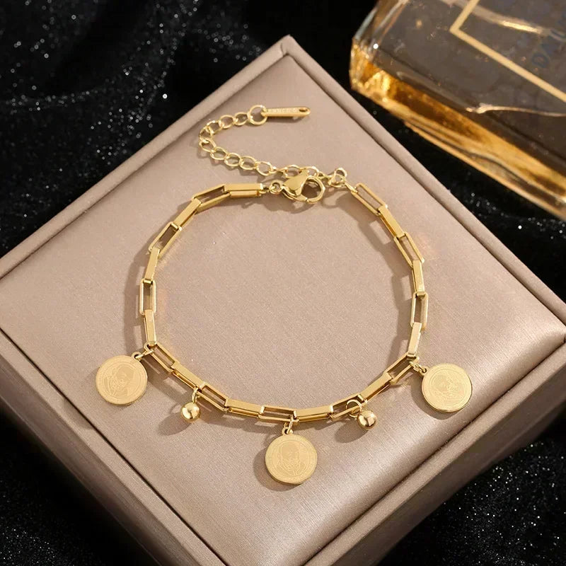 Gold stainless steel bracelet