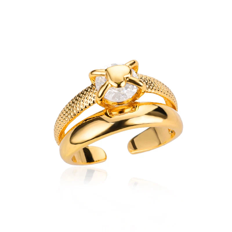 Heart Gold Plated Stainless Steel  Ring
