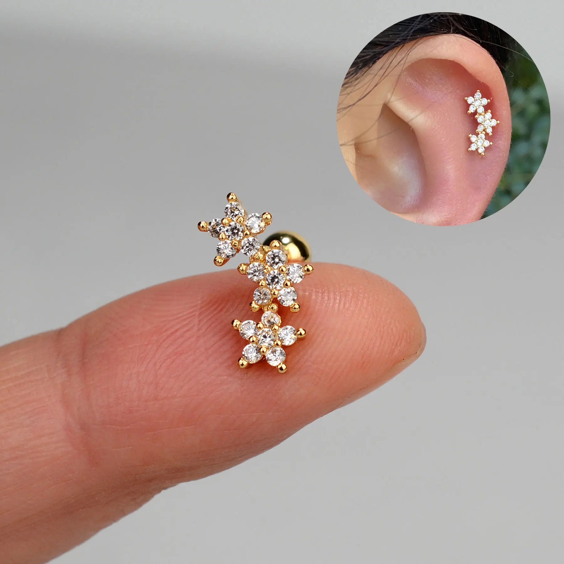 Mini Crystal Stainless Steel studs