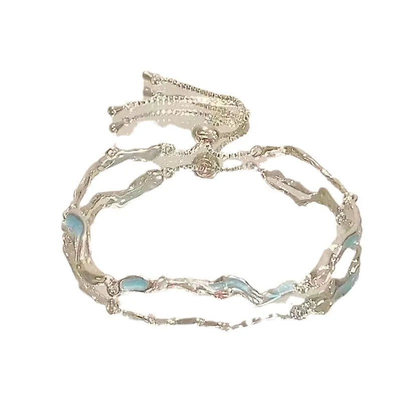 Steel Shiny Pink Zircon Butterfly  Hand Chain