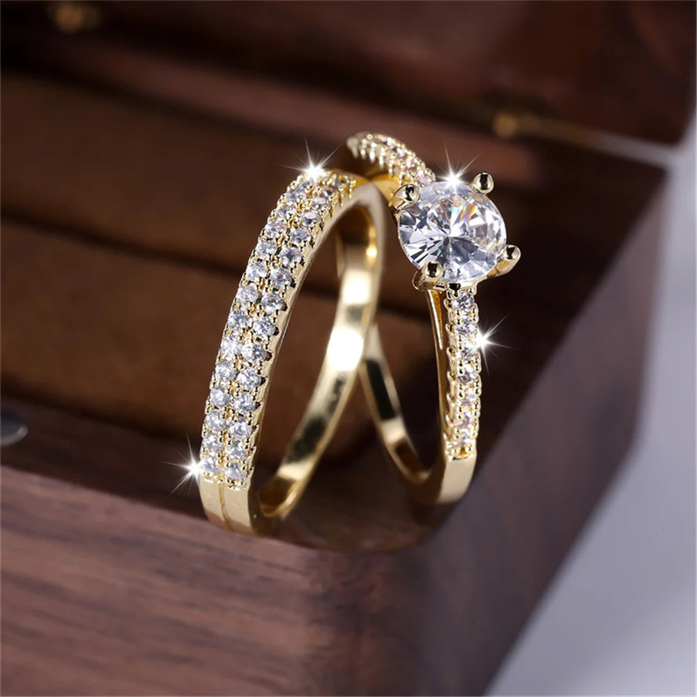 Small Round Zircon Stone Rings