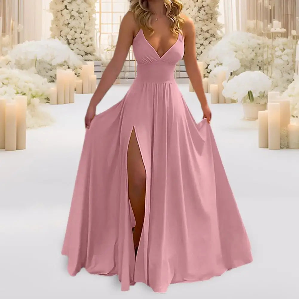 Off Shoulder Low-cut Backless  Dress