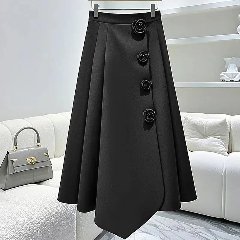 Black Rose Line Skirt