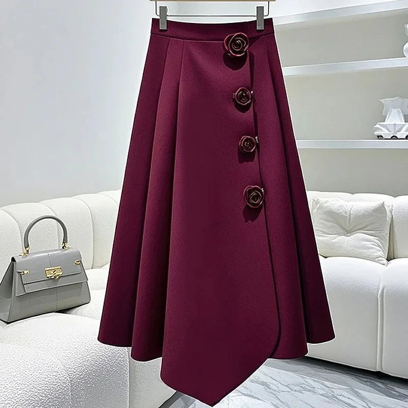 Black Rose Line Skirt