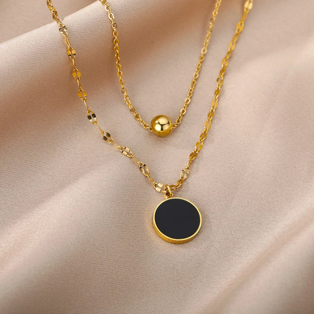 Stainless Steel Multilayer Heart Necklace