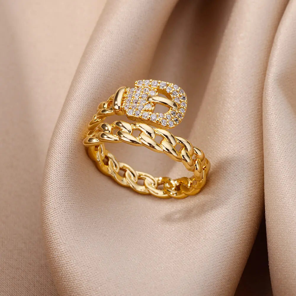 Luxury Zircon Geometric Rings
