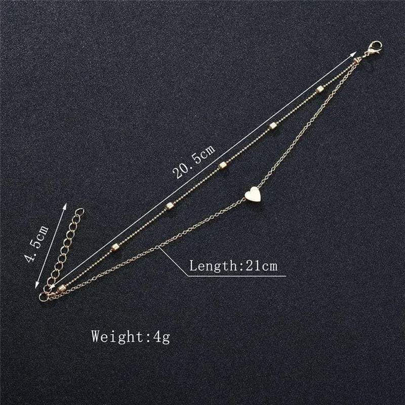 2PCS Fashion Retro Pearl Anklet  Set