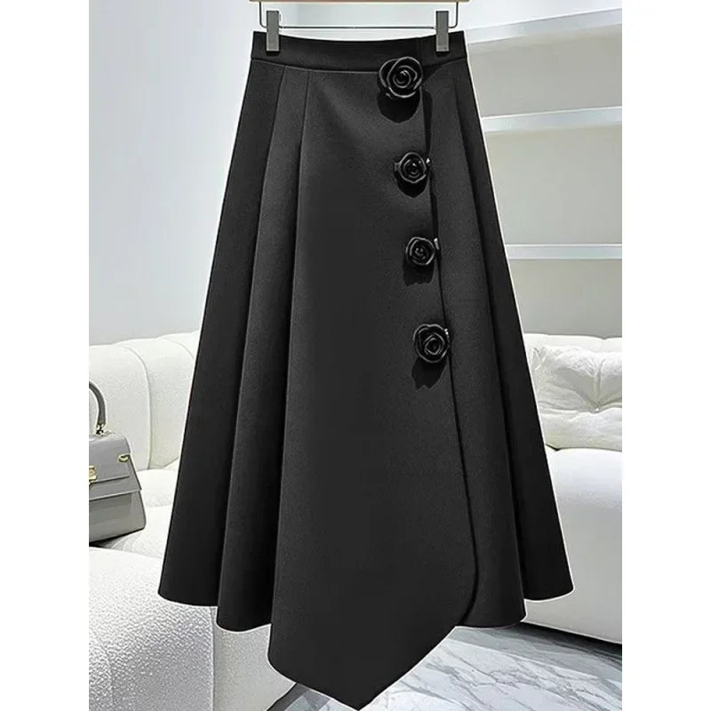 Black Rose Line Skirt