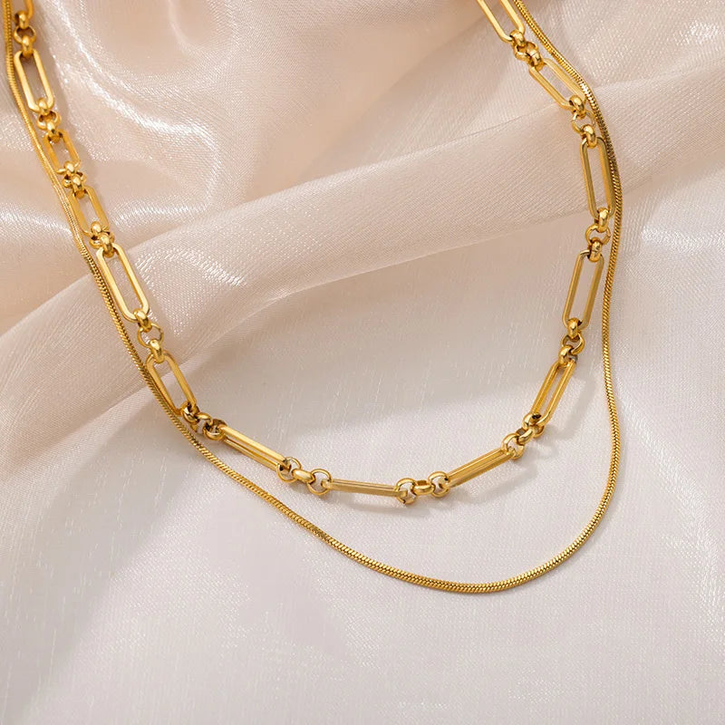Stainless Steel Multilayer Heart Necklace