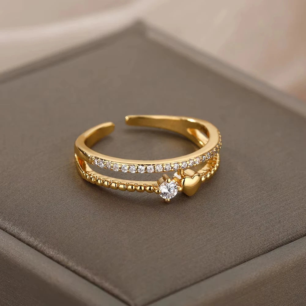 Luxury Zircon Geometric Rings