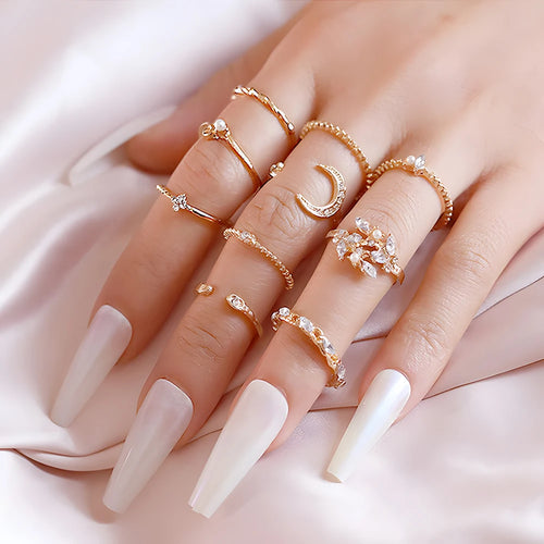 10Pcs gold color Rings