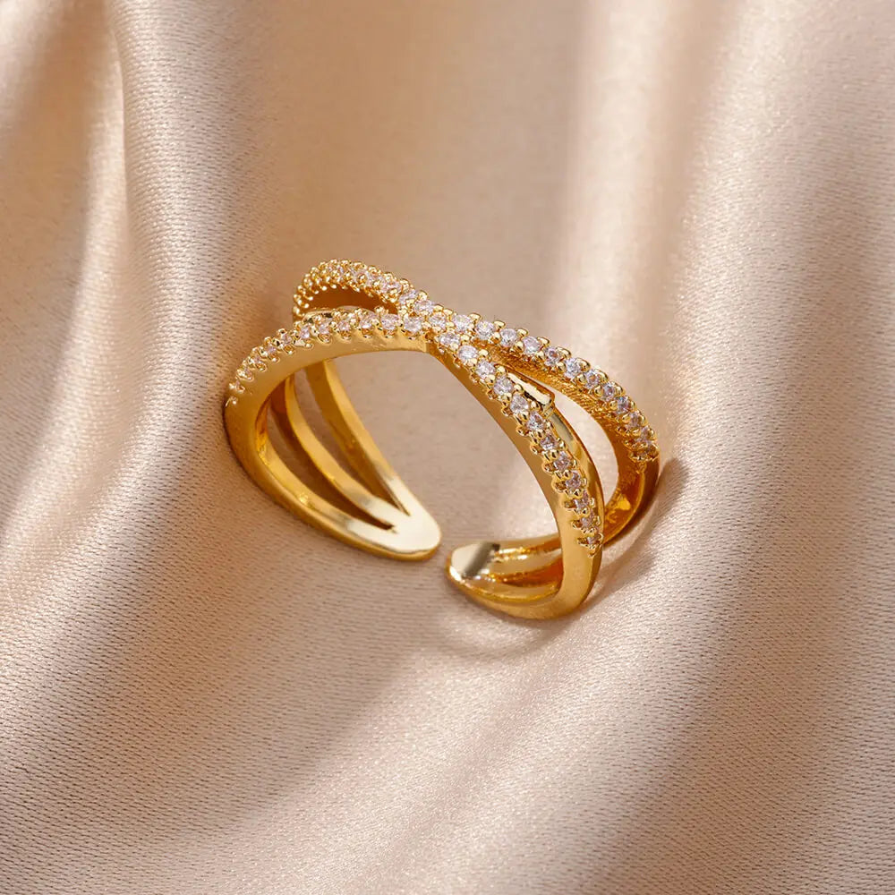 Luxury Zircon Geometric Rings