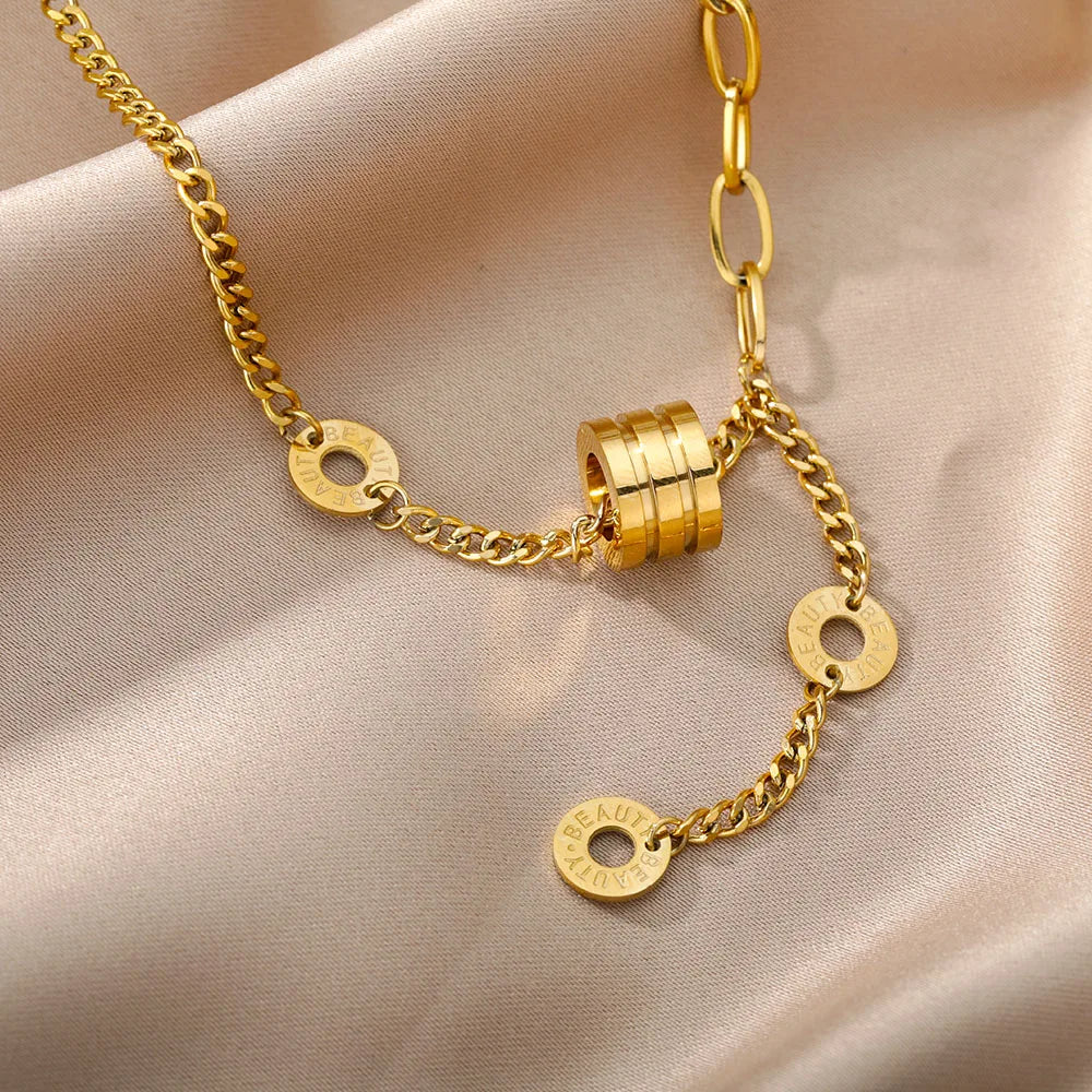 Stainless Steel Multilayer Heart Necklace