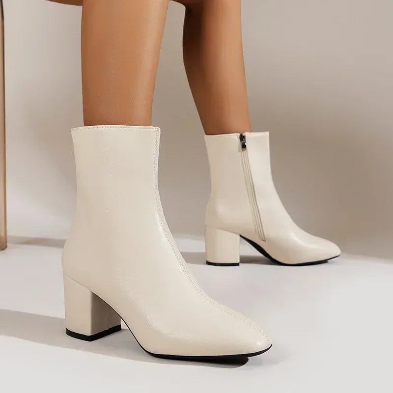 White Ankle Boots for Women