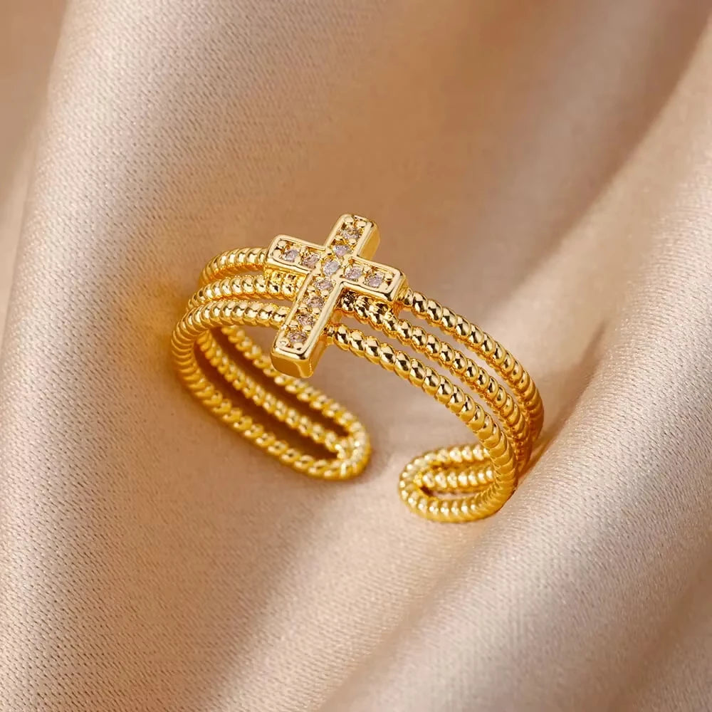 Luxury Zircon Geometric Rings