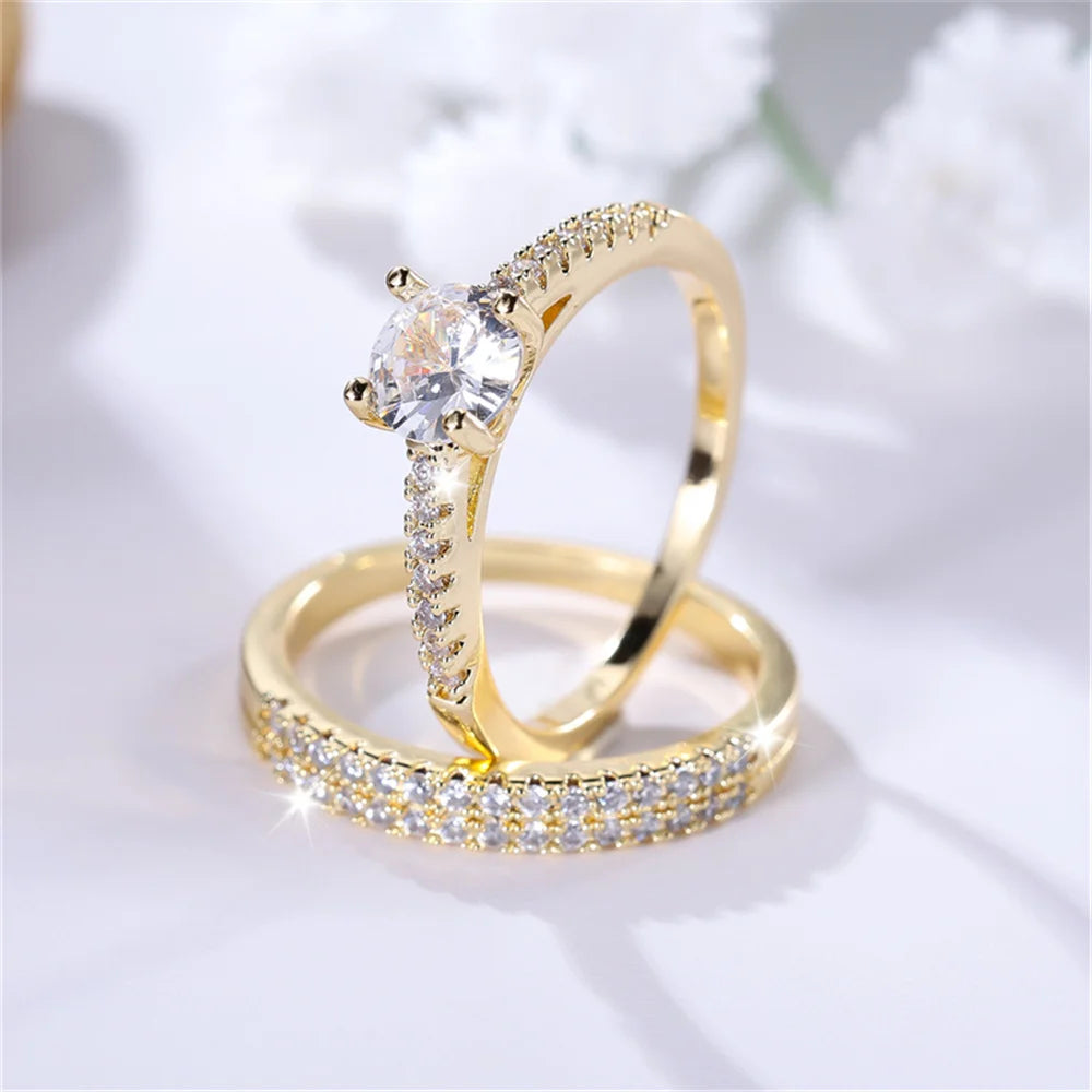 Small Round Zircon Stone Rings
