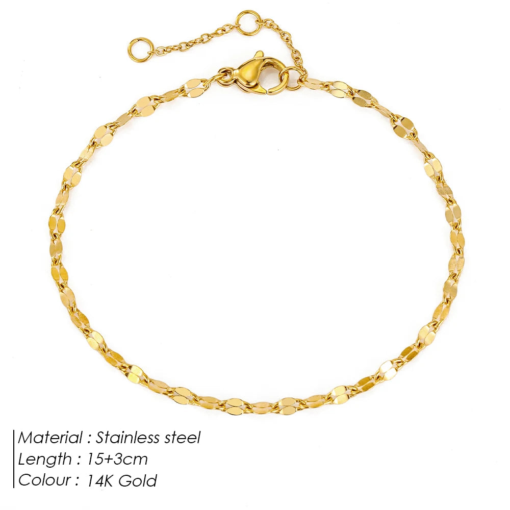 Adjustable Bracelet Stainless Steel Gold Plated
