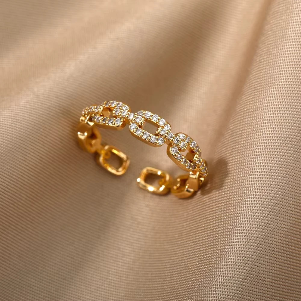 Luxury Zircon Geometric Rings